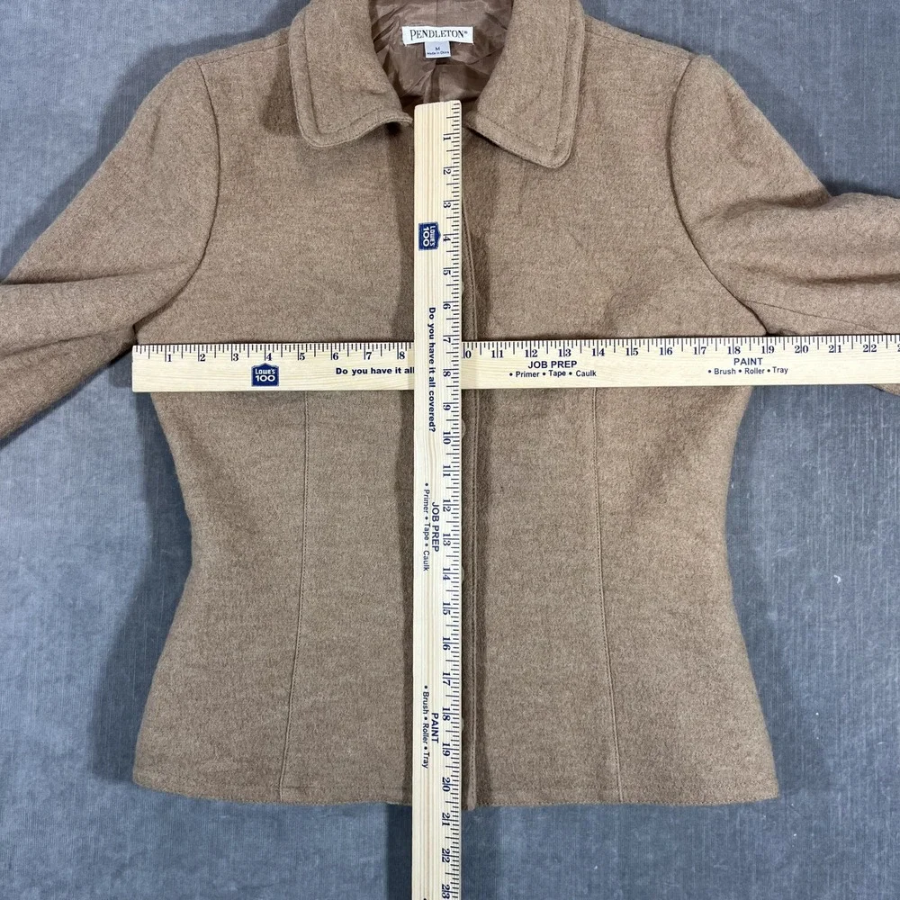 Pendleton Women's Medium Camel Tan‎ Merino Wool Blend Blazer Jacket